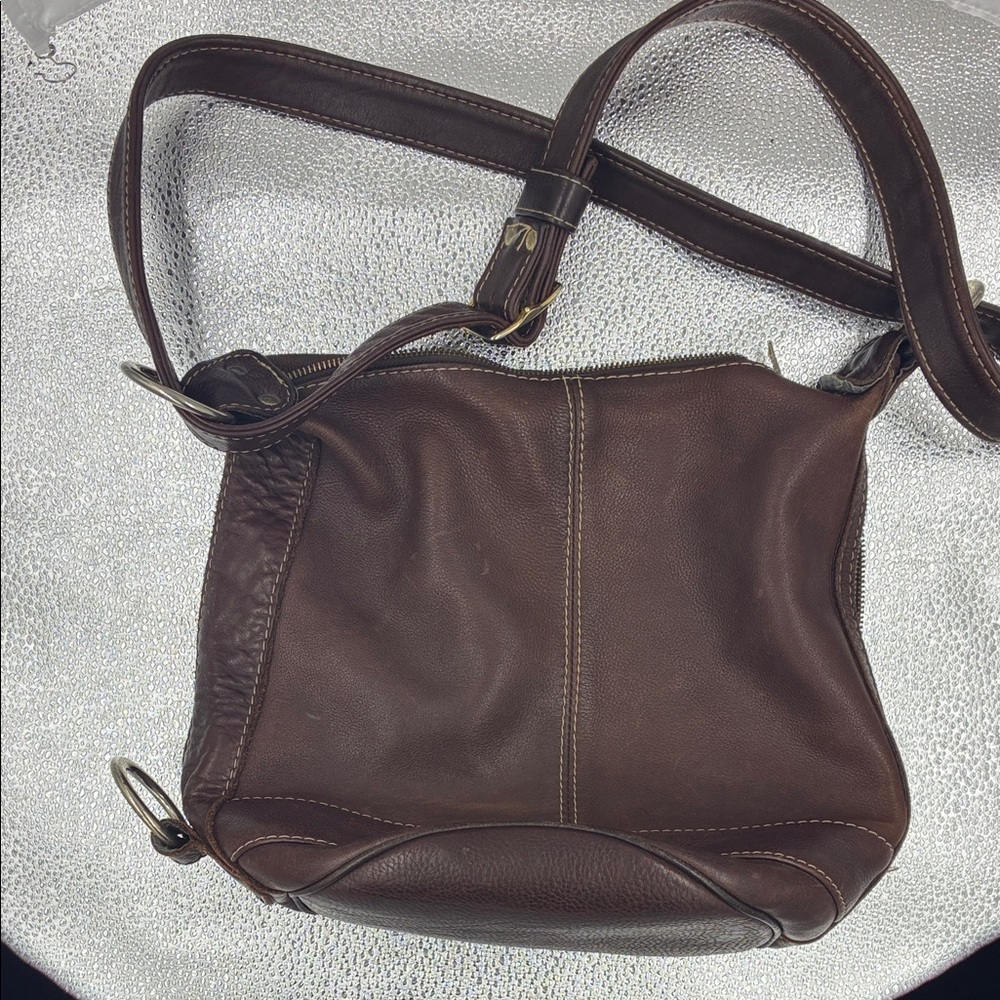 Unbranded Elegant Brown Leather Shoulder Bag